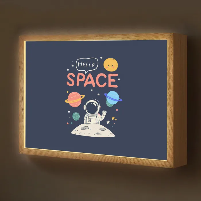 Astronaut - Ruimte - Planeten Light Box met batterij (Wandlamp kind) middel -z3d_website