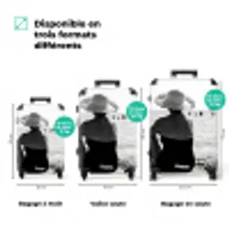 Zonnehoed - Strand - Zwart - Wit NBS - Handbagage koffer - Volwassenen Unisex middel zzzzzzVergelijking_3FR