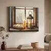 Stilleven - Rustiek - Kaarsen - Broden - Raam Textielframe zwart klein -sfeer3
