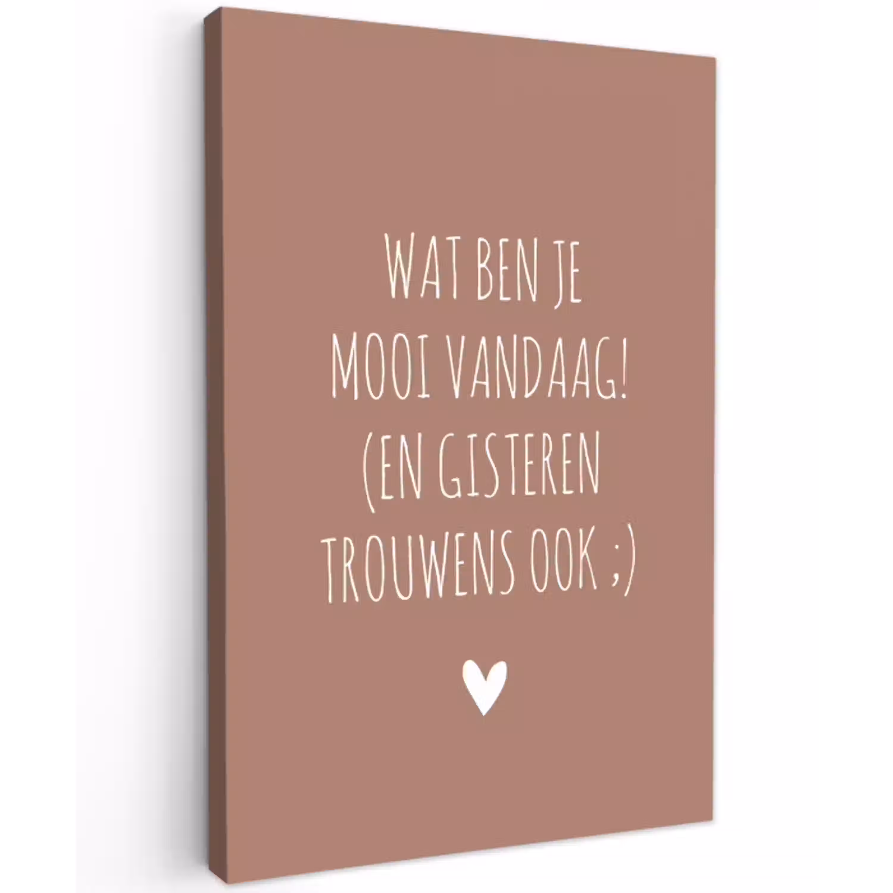 Wat ben je mooi vandaag - Quotes - Spreuken Tuinposter op houten frame 2 cm dik klein -3d
