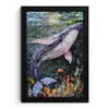 Mozaïek - Walvis - Koraal - Water fotolijst zwart zonder passe partout klein -3d