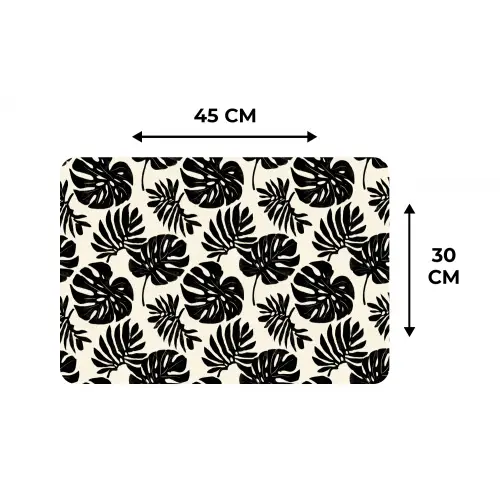 Modern - Monstera - Zwart Placemat vinyl groot 368 -specs