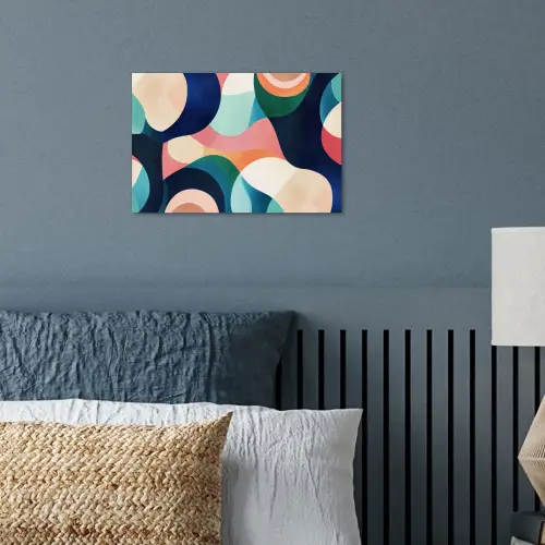 Abstract - Blauw - Roze poster papier klein -sfeer2
