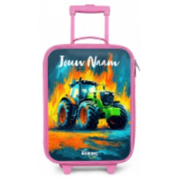 Abstract - Tractor - Groen Kinderkoffer - Roze klein -zz3dotto