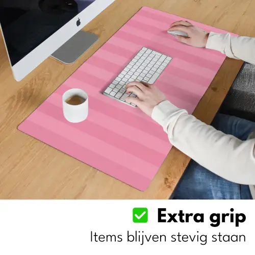 Roze - Gestreept - Belle Muismat XXL klein -sfeer3