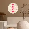 Love - Stippen - Roze Wandcirkel behangsticker klein -sfeer1