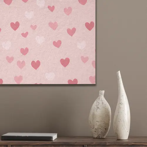 Hartjes - Patroon - Roze - Eenvoudig PET vilt klein -sfeer6_closeup