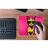 Kat - Art - Zonnebril - Roze muismat rubber klein -toetsenbord