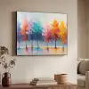 Bomen - Kleurrijk - Natuur - Abstract Textielframe zwart klein -sfeer3