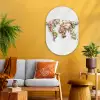 Wereldkaart - Bloemen - Subtiel Wandcirkel Ovaal Glas middel -sfeer4