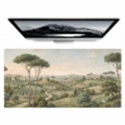 Landschap - Heuvels - Zandpad - Groen Muismat XXL klein -zzz3d