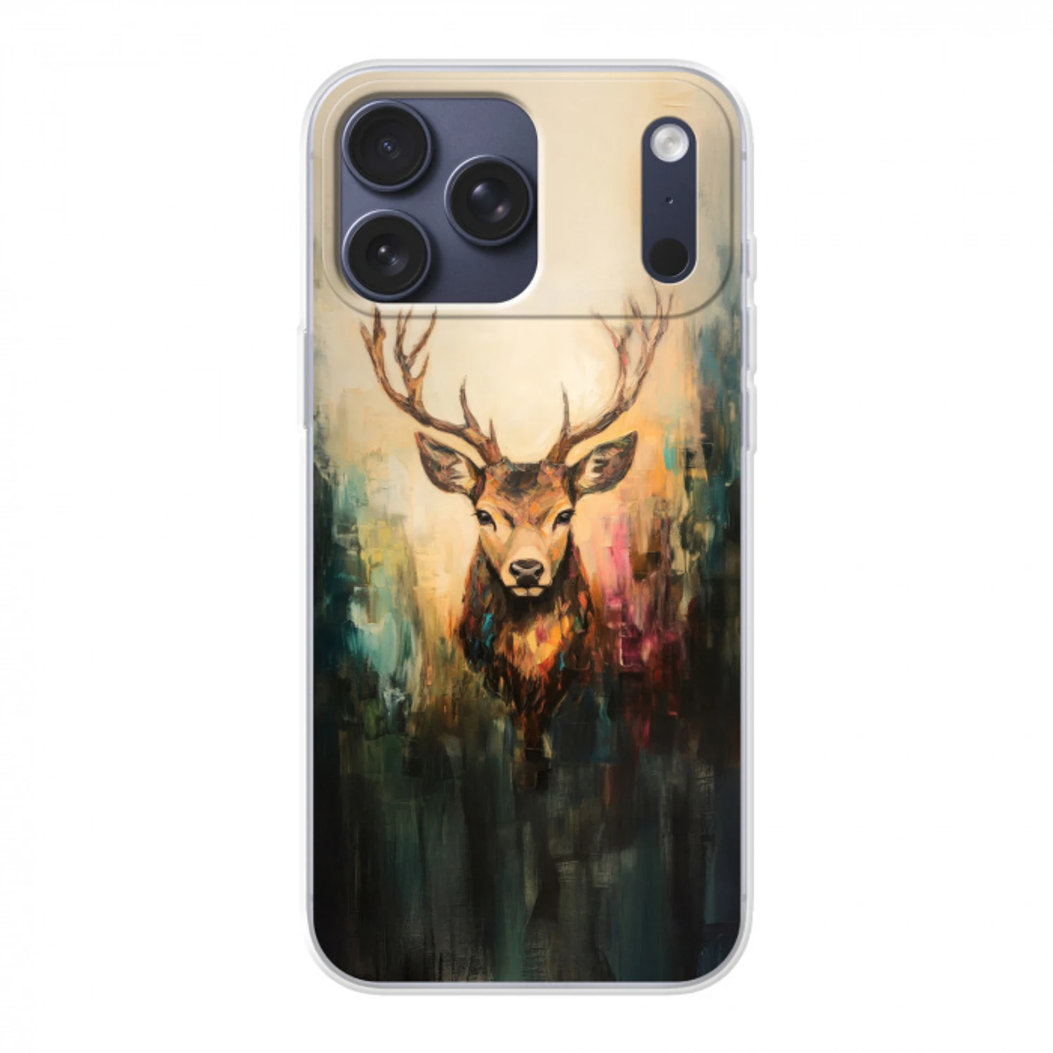 Hert - Geverfd - Gewei - Bruin Telefoonhoesje iPhone 17 Pro Max klein -3d