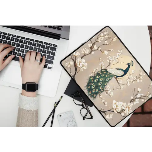 Pauw - Tak - Bloemen laptophoes neopreen klein -bureau