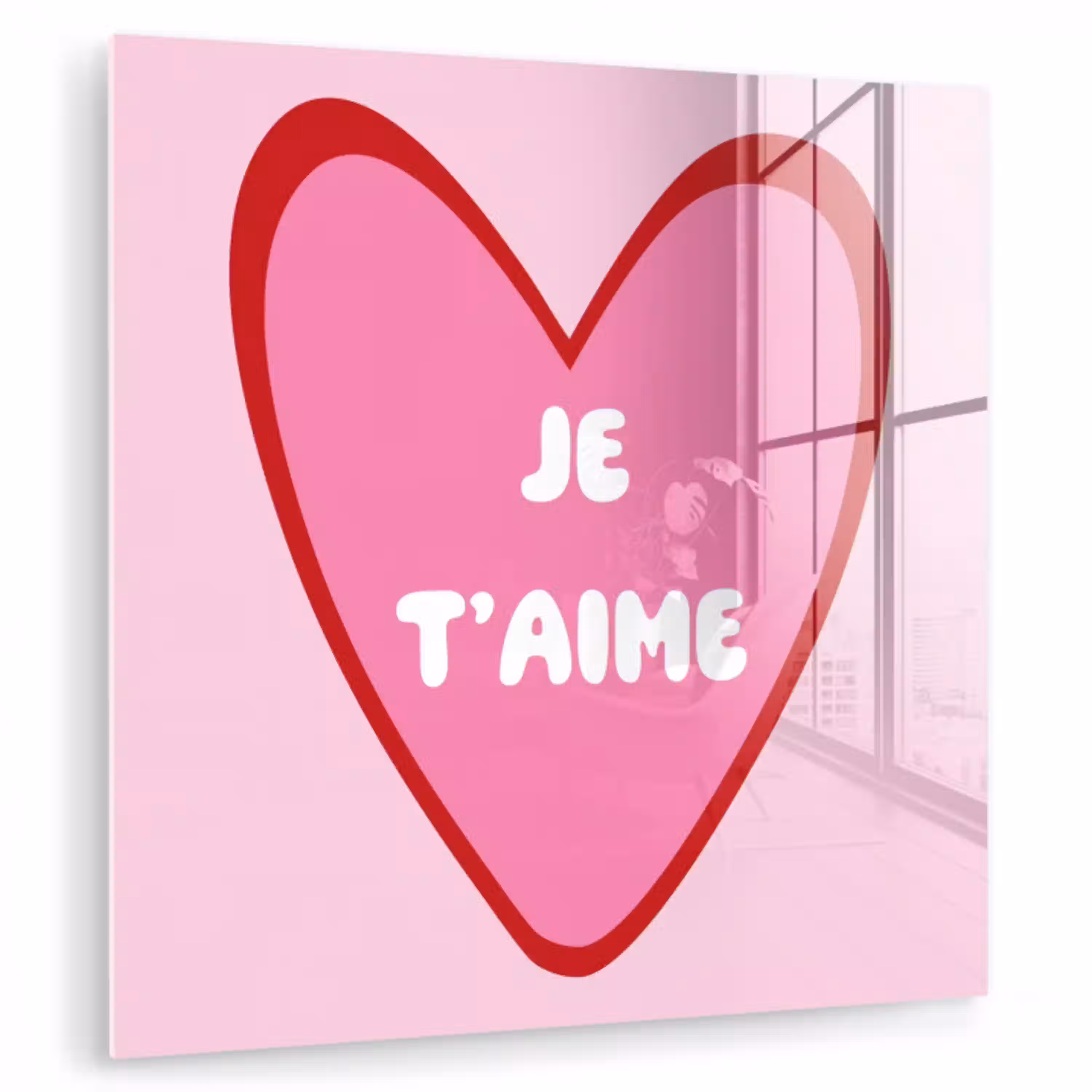 Hart - Frans - Valentijn - Roze plexiglas 5mm klein -zzzproduct_nieuw