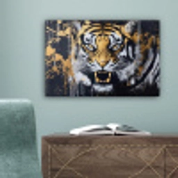 Tijger - Verfspatten - Goud canvas 2cm klein -sfeer4