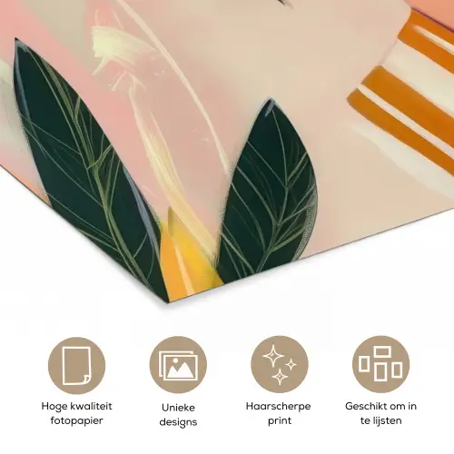 Vrouw - Bloemen - Pastel poster papier klein -closeup_NL