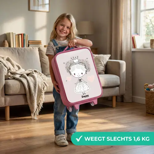 Prinses met krulletjes Kinderkoffer - Roze klein -sfeer2_NL