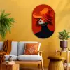 Oranje - Hoed - Vrouw Wandcirkel Ovaal Glas middel -sfeer4