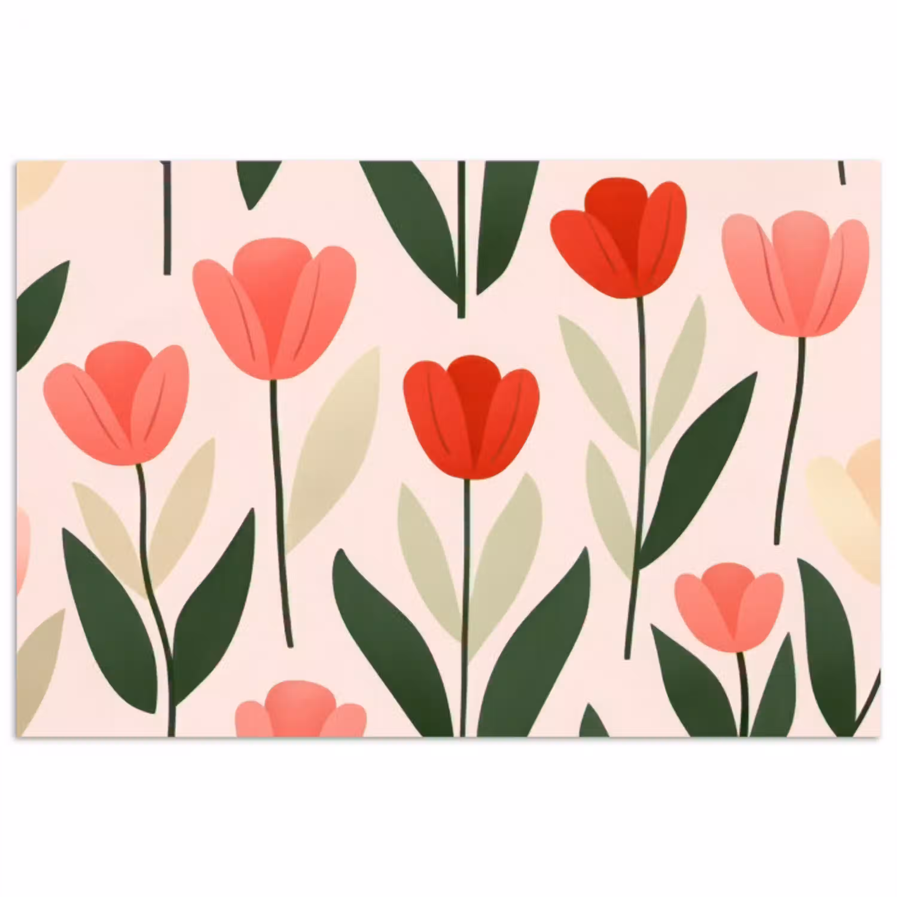 Tulpen - Modern - Roze poster papier klein -3d