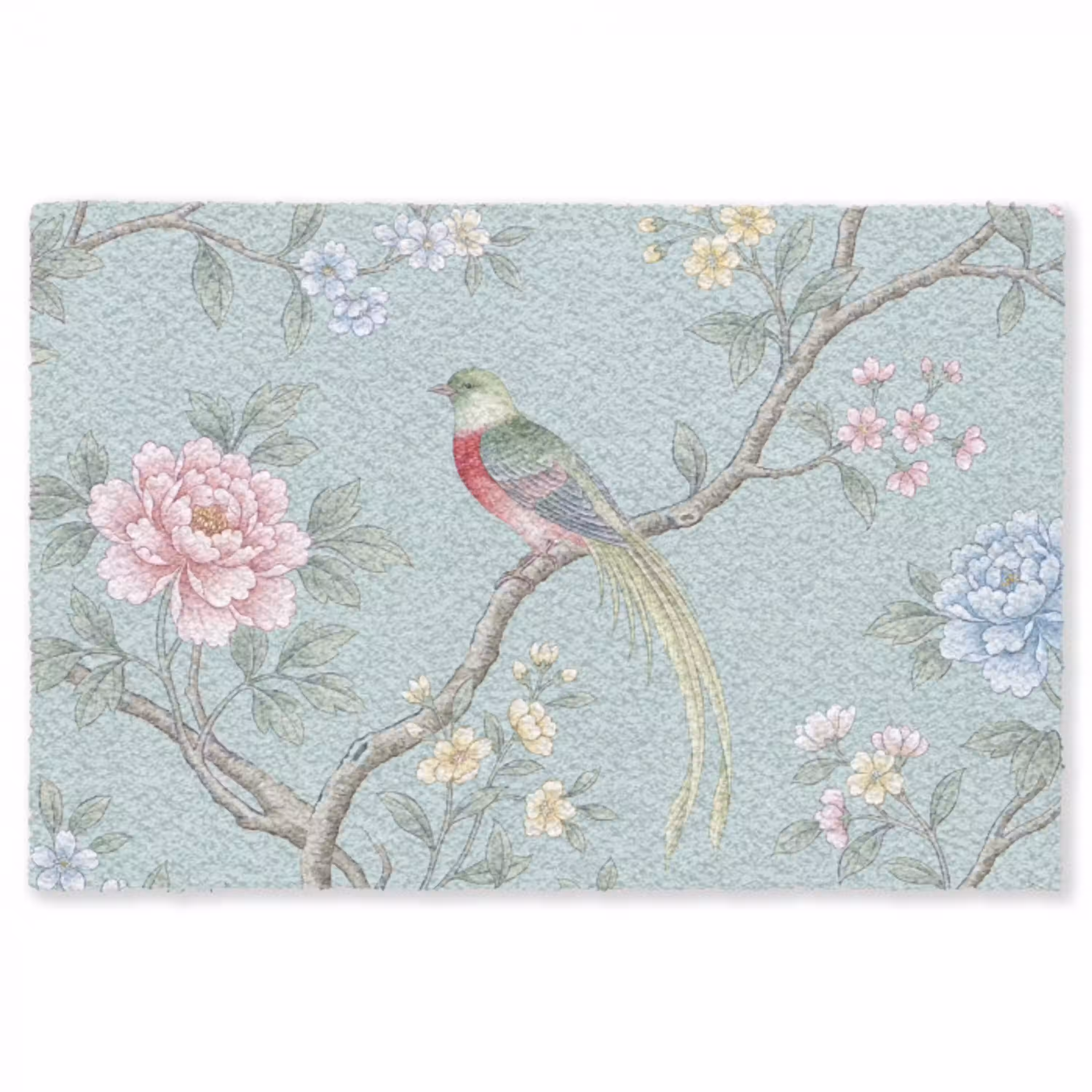 Vogel - Bloemen - Kleurrijk Vloerkleed Rechthoek klein -3d