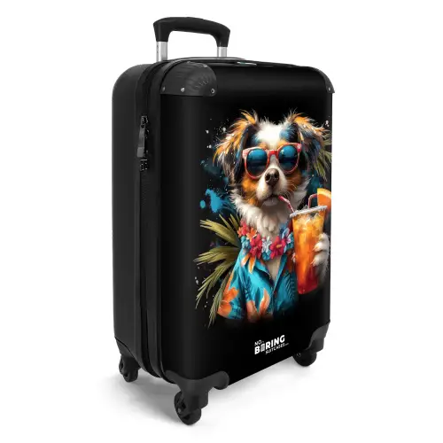 Hond in tropische sferen Koffer - NBS - Handbagage middel -productfoto_3d