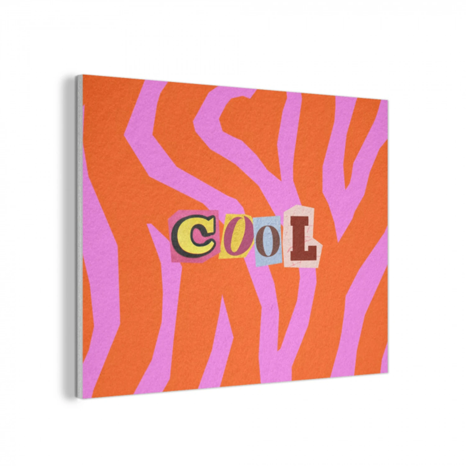 Zebraprint - Grafisch - COOL - Oranje PET vilt klein -3d