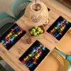 Skyline - Brug - Verlichting - Kleuren Placemat vinyl groot -zzsfeer5_Kitchenyeah-website