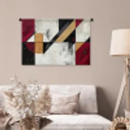 Modern - Abstract - Geometrisch - Rood - Industrieel Wandkleed katoen middel -sfeer4