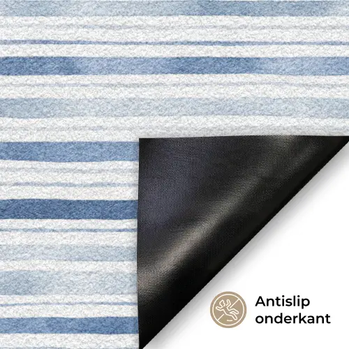 Strepen - Patroon - Blauw - Wit Deurmat klein 898 -antislip_NL
