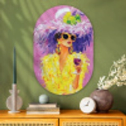 Zonnebril - Vrouw - Jas - Veren Wandcirkel Ovaal Glas middel -sfeer2