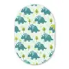 Triceratop - Blauw - Stippen - Boompjes Wandcirkel Ovaal Forex klein -3d