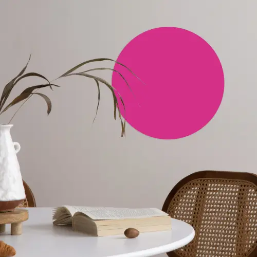 Fuchsia - Neon - Kleuren Wandcirkel behangsticker klein 186 -sfeer3