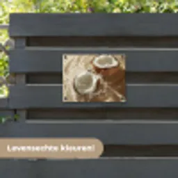Kokosnoot - Water - Beige - Spetters tuinposter los doek klein -sfeer3