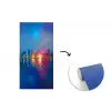 Skyline - Penseelstreken - Donkerblauw - Lichtgevend fotobehang vinyl groot -3d