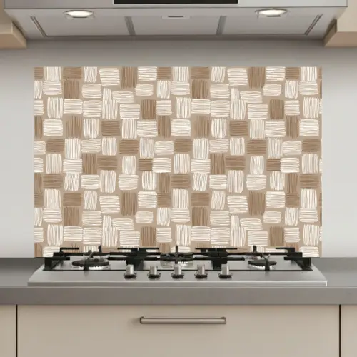 Blok - Patroon - Bruin keuken achterwand spatscherm klein 900 -3d_website