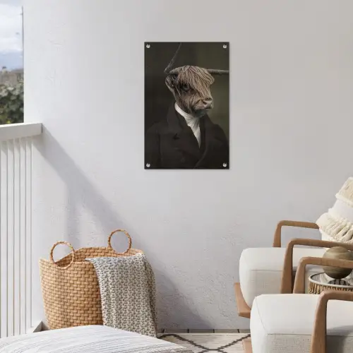 Oude Meesters - Schotse Hooglander - Dieren tuinposter los doek klein -sfeer8