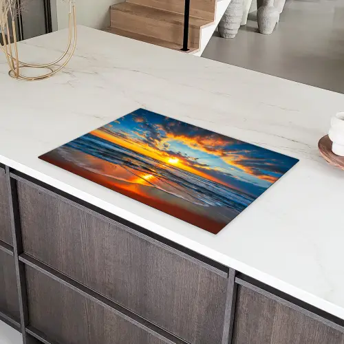 Schittering op de Golven bij Zonsondergang Inductie beschermer vinyl 3mm klein -sfeer8