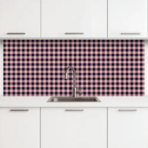Plaid - Patroon - Roze - Zwart keuken achterwand 2 middel 871 -3d
