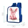 Roze baby varken Kinderrugzak - Blauw middel -productfoto_formaten