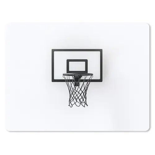 Basketbalbord - Minimalistisch - Zwart muismat rubber klein -3d