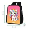 Kleine eenhoorn met regenboog kleuren Rugzak - Zwart middel -productfoto_formaten