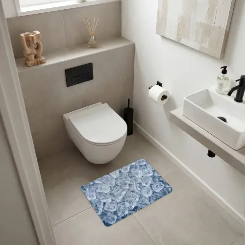 Ijsblokjes - Water - Blauw WCmat klein -sfeer1