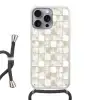 Tegel - Patroon - Verweerd Hoesje iPhone 16 Pro Max met koord klein 804 -3d