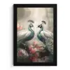 Pauwen - Pauwenveren - Vogels - Bloemen - Natuur fotolijst zwart zonder passe partout klein -3d