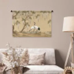 Kraanvogels - Water - Beige Wandkleed katoen middel -sfeer4