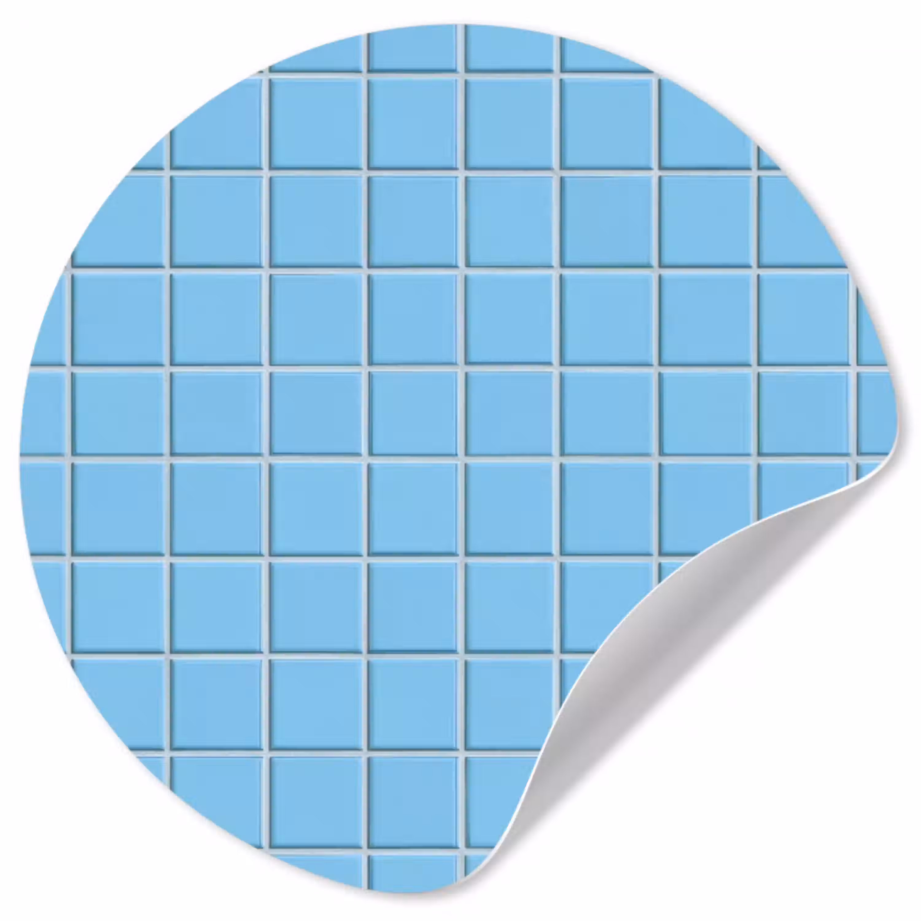 Patroon - Tegel - Pastel - Blauw Wandcirkel behangsticker klein 186 -3d