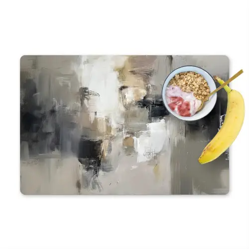 Kleurenpalet - Penseelstreken - Beige - Nevelig Placemat vinyl groot -zzzproduct_Kitchenyeah-website