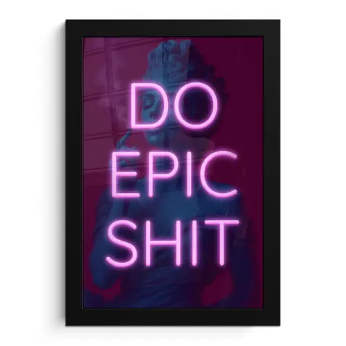 Buste - Neon - LED - Letters fotolijst zwart zonder passe partout klein -3d