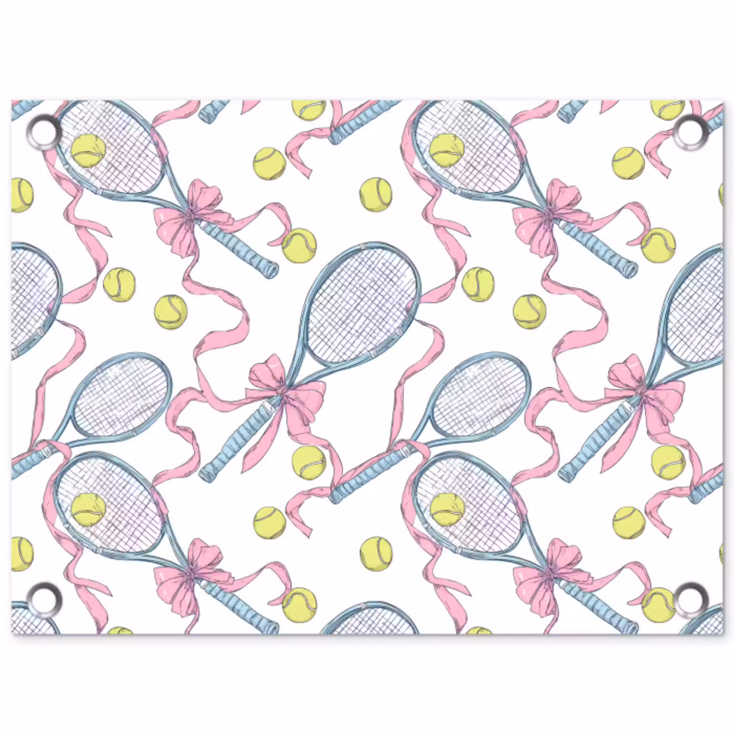Tennis - Strikken - Kleurrijk tuinposter los doek klein 239 -3d