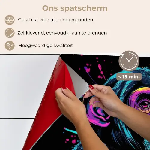 Aap - Verf - Neon - Kleur keuken achterwand spatscherm klein -spatscherm_NL